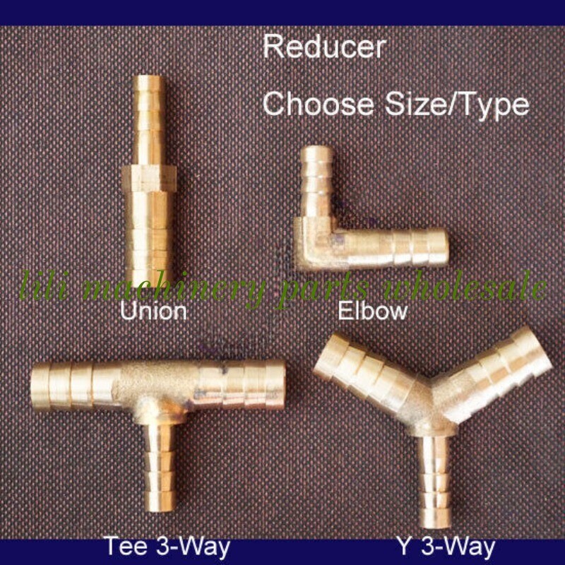 Brass Fitting Hose Barb Tube Connector Reducer Splitter Adapter to Tee Fuel inch