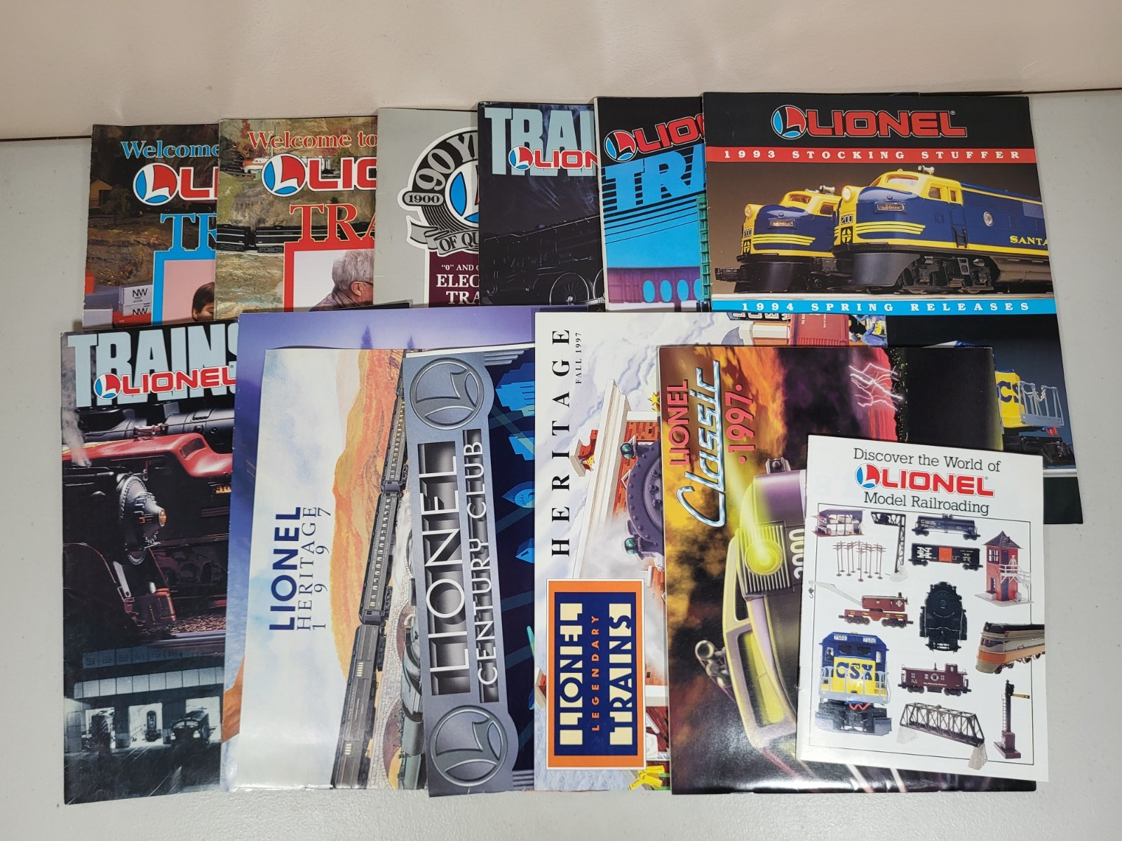 Large Lot of Vintage 1990's Lionel Train Catalogs Brochures Books