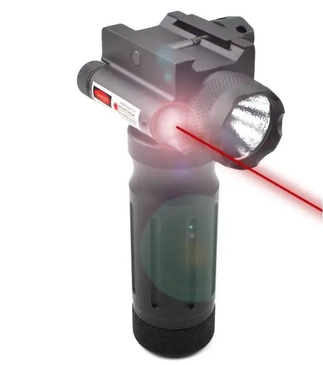 Sniper 260 Lumens LED Flashlight Red Laser Combo Aluminum Handle Weaver Mount