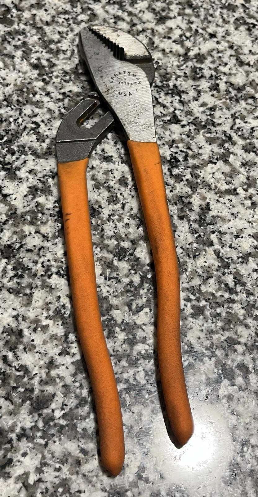 CRAFTSMAN  45381 ORANGE HAND ARCH SLIP JOINT PLIERS 945381 WF USA 9 1/2" LENGTH