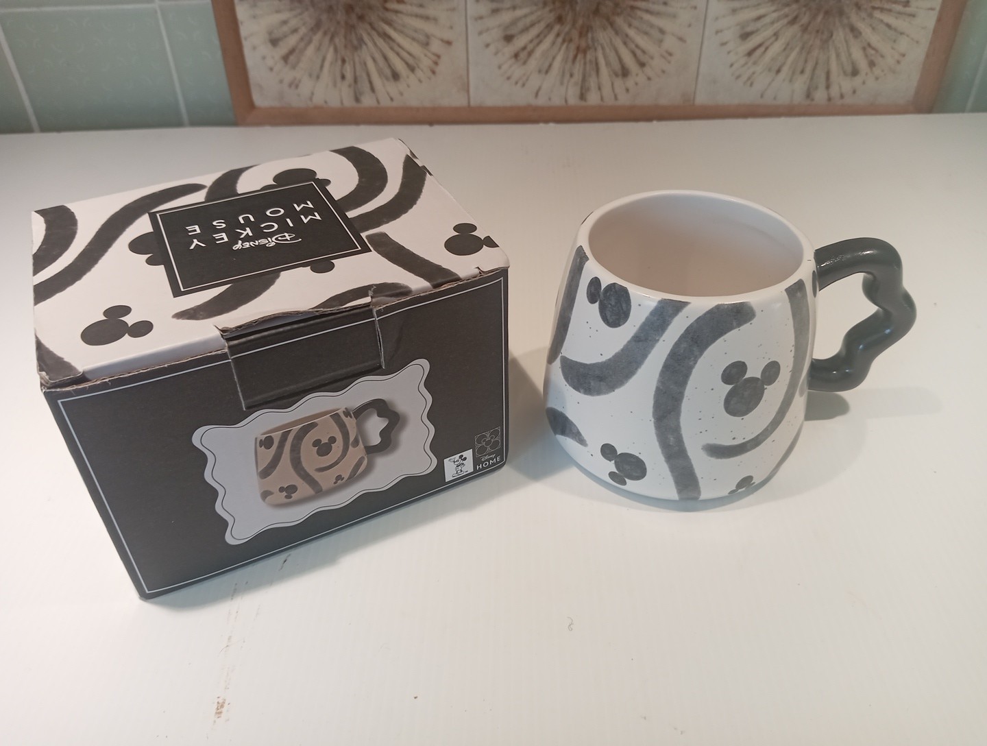 Brand New Mickey Mouse Ceramic Mug Vgc With Box Unused Cool Black And White