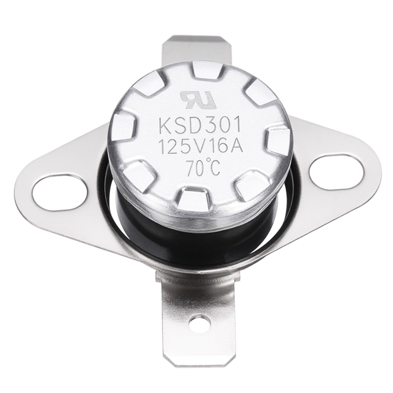 KSD301 Thermostat, Thermal Switch 70°C/158°F 125V 16A N.C Bakelite