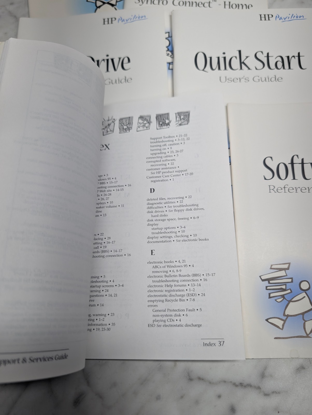 HP Pavilion User Guides Lot 6 QuickStart Zip Drive Software Customer Care Syncro