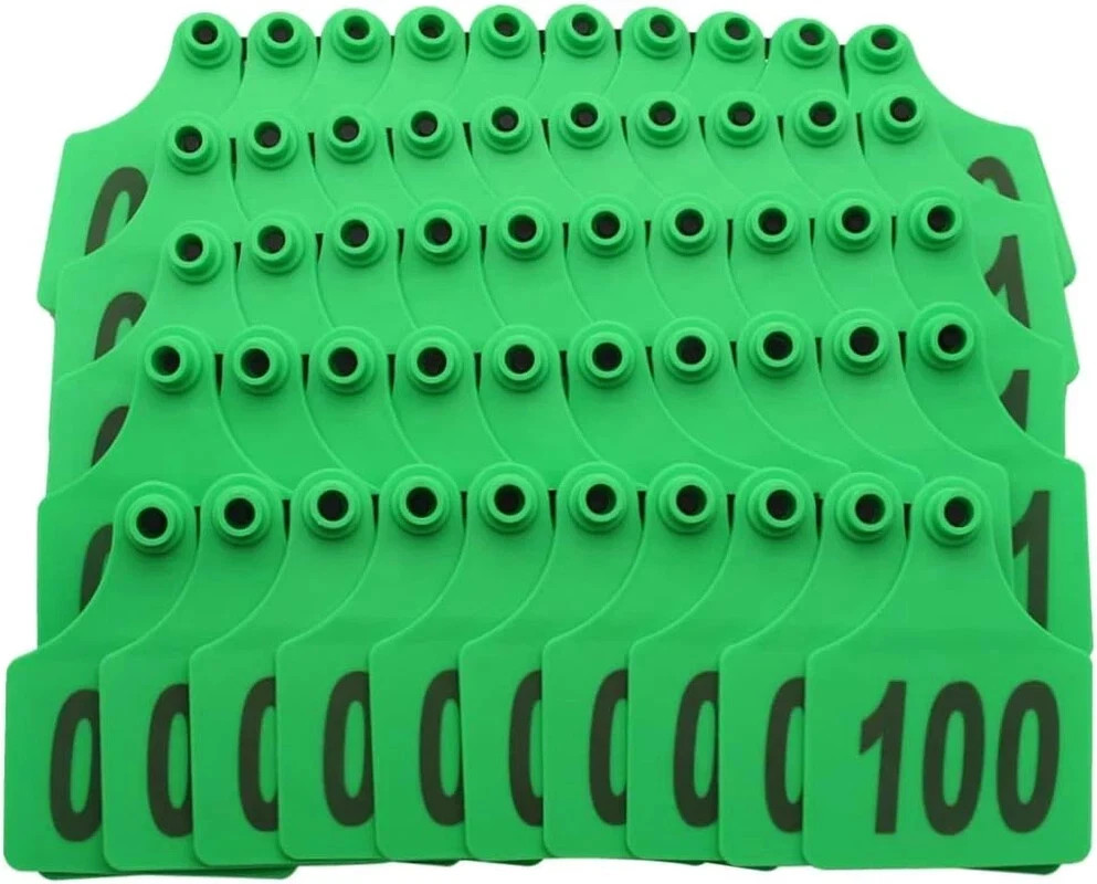 4.1X3 Oversize Cattle Ear Tags 001-100 Number TPU Large Plastic Livestock Identi