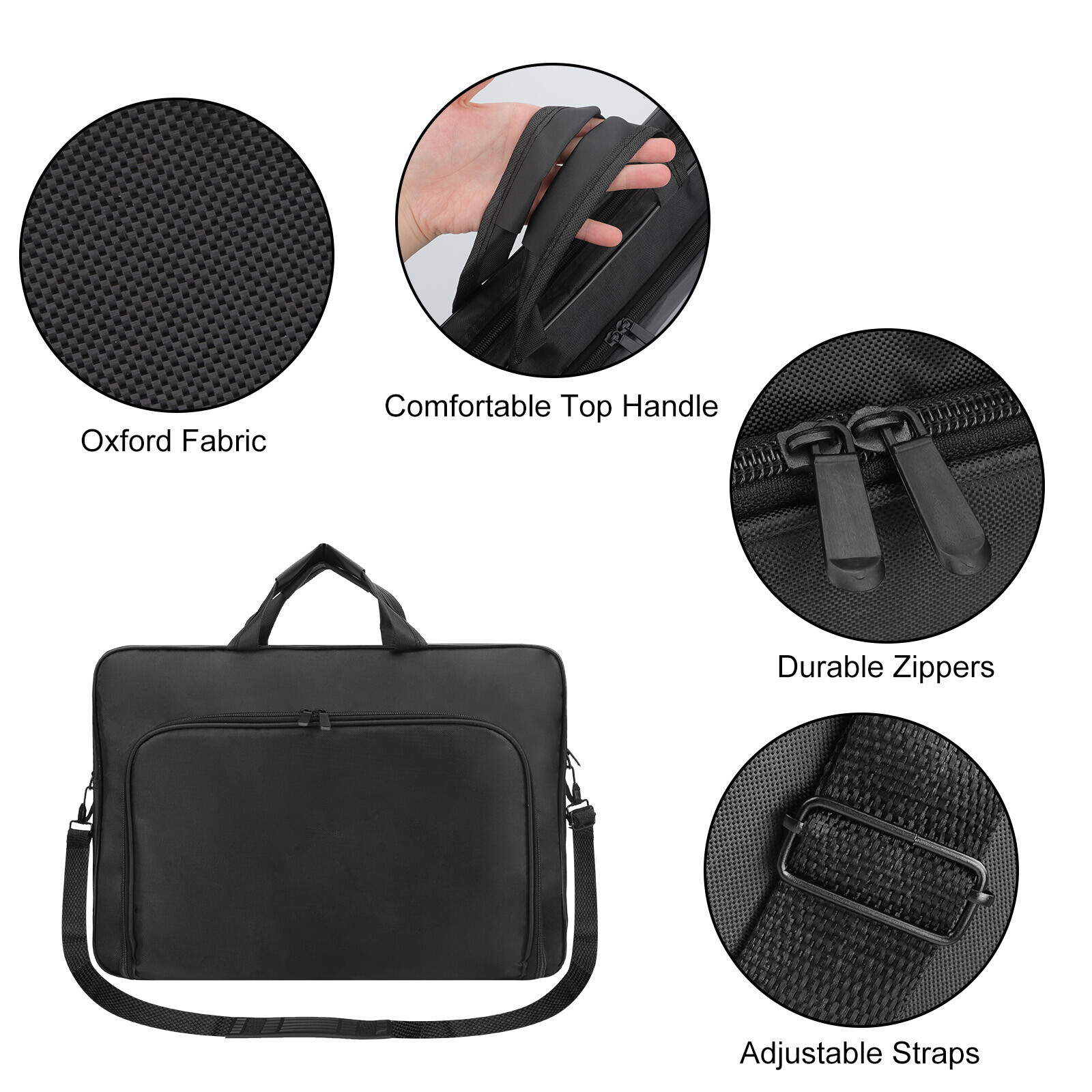 17in Water-Resistant Laptop Sleeve, Notebook Case Computer Bag w/ Shoulder Strap