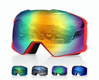 DISUPPO Snowboard Ski Winter Sports Goggles Hyperboloid Anti Fog Dual Lens NEW