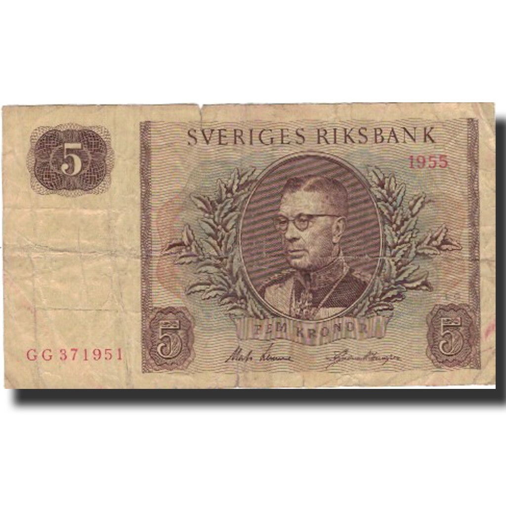 [#802043] Banknote, Sweden, 5 Kronor, 1956, 1956, KM:42c, VG(8-10)