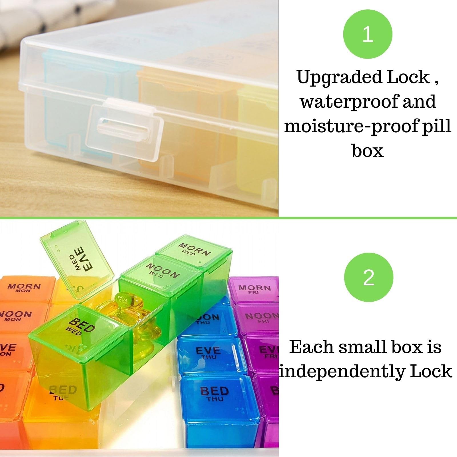 Pill Organizer 4 4 Times a Day, 4 a Day