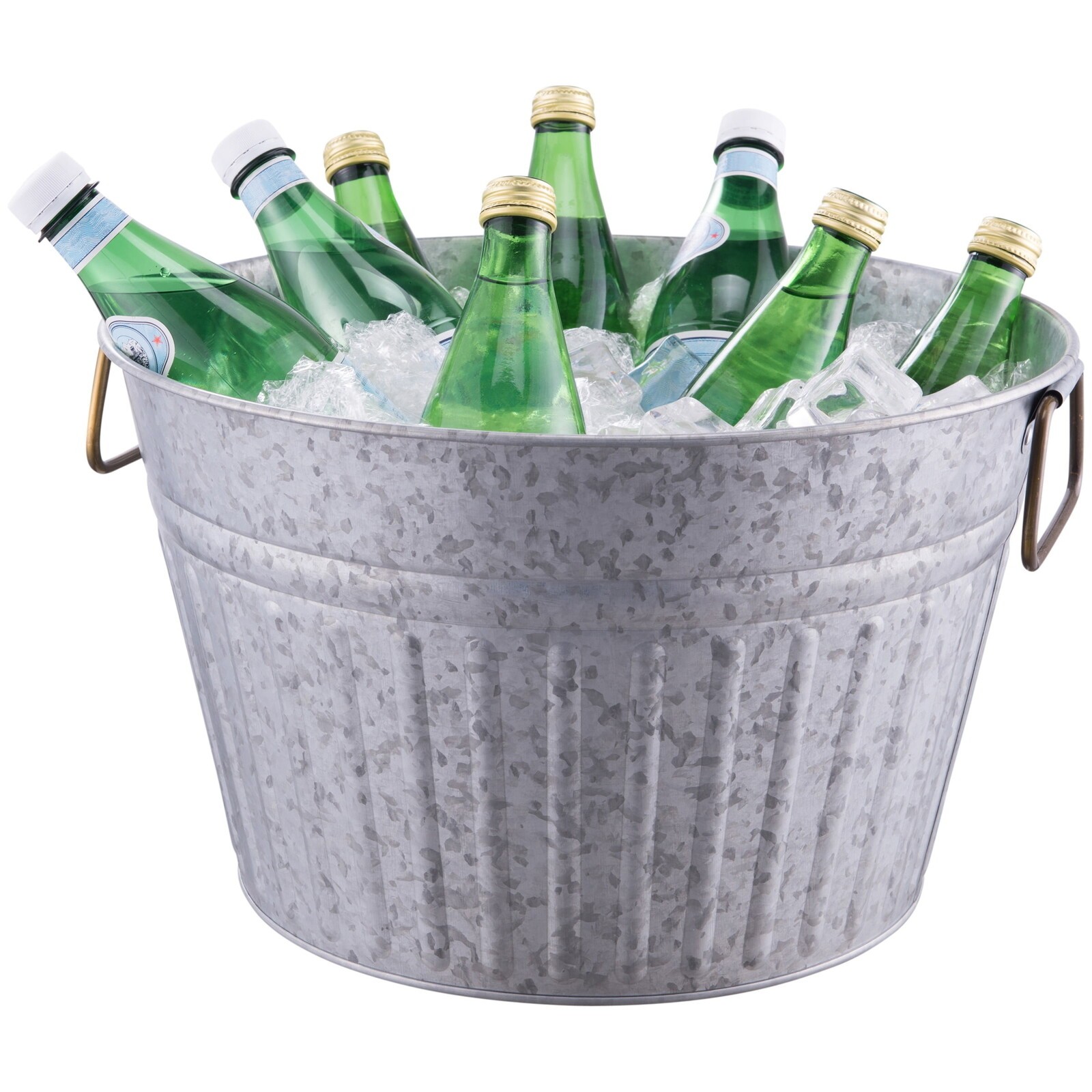 Round Galvanized Tub Ice Buckets Coolers Drink Container Garden Backyard Parties