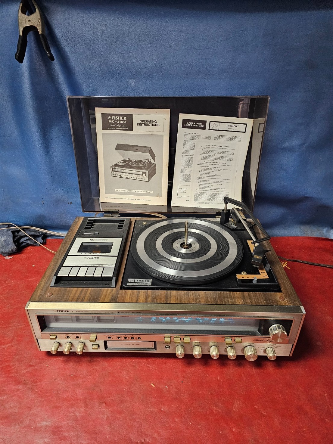 Vtg Fisher MC-3160 Audio Component System Phono Cassette AM/FM 8 Track WORKS