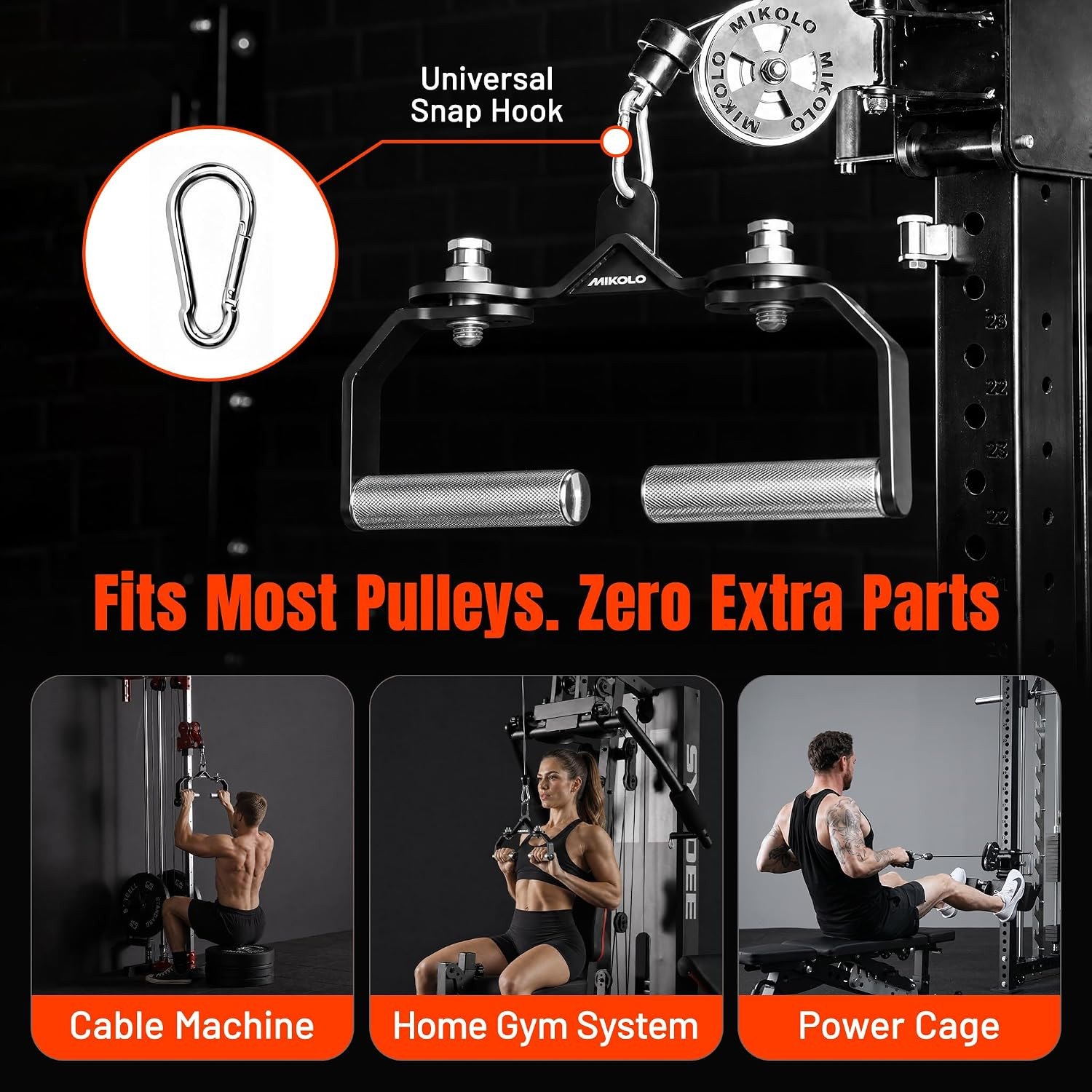 LAT Pull down Attachments with 360° Rotating Handles, LAT Pull down Bar