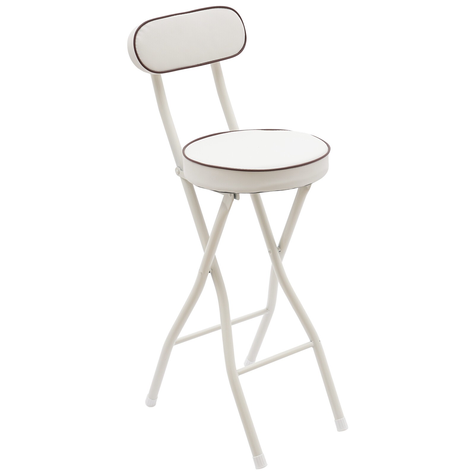 2 Pcs Folding Bar Stool with Backrest Tall Foldable Stool Chair Portable High...