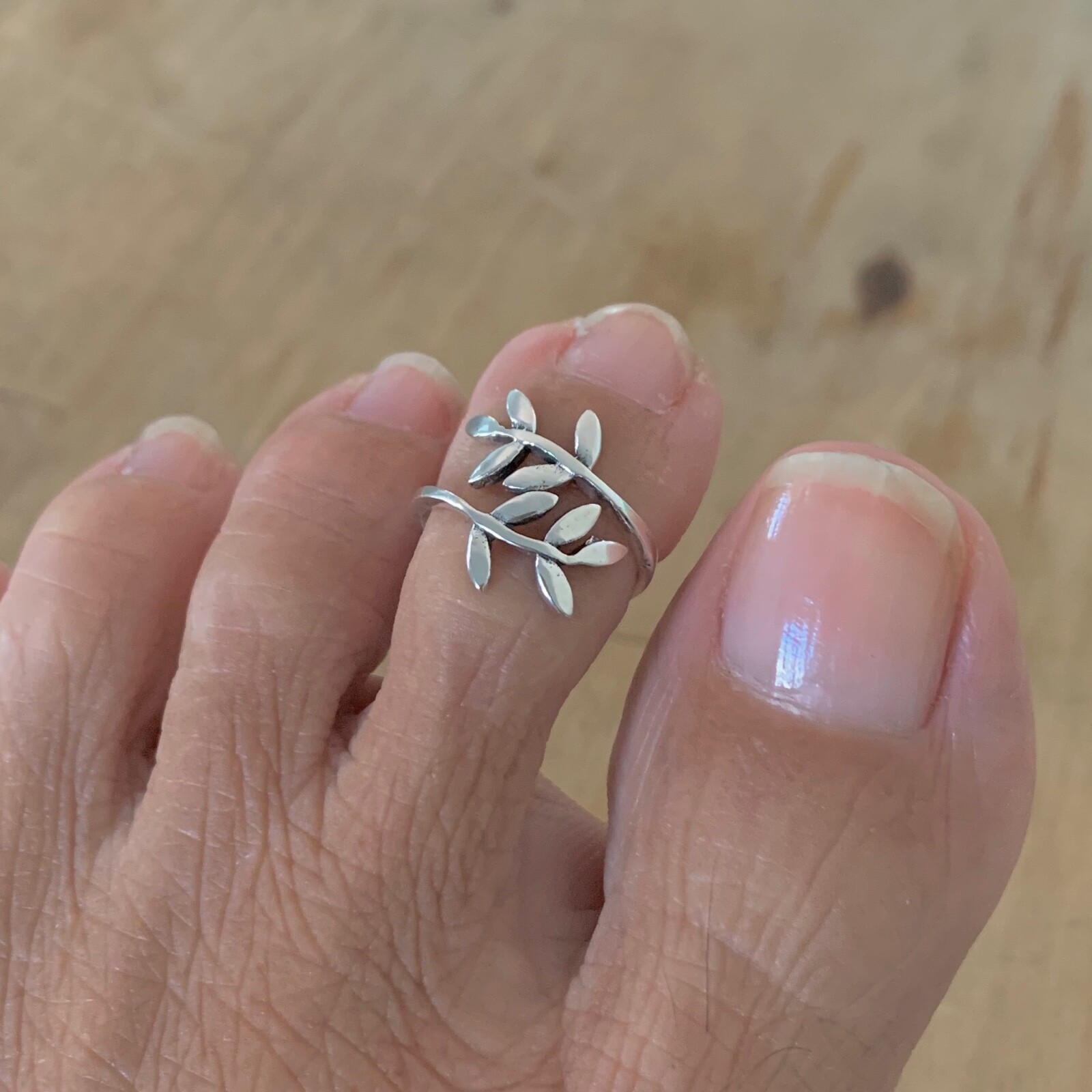 Sterling Silver Leaves Toe Ring, Leaf Ring, Silver Rings, Tree Ring