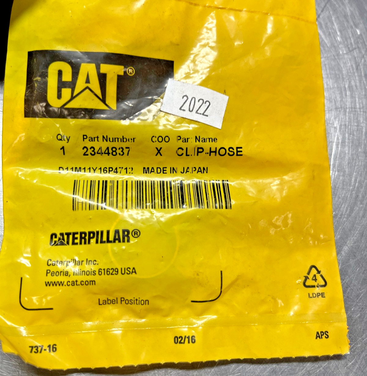 234-4837  Genuine OEM  CAT   Hose CLIP CLAMP   Caterpillar   2344837