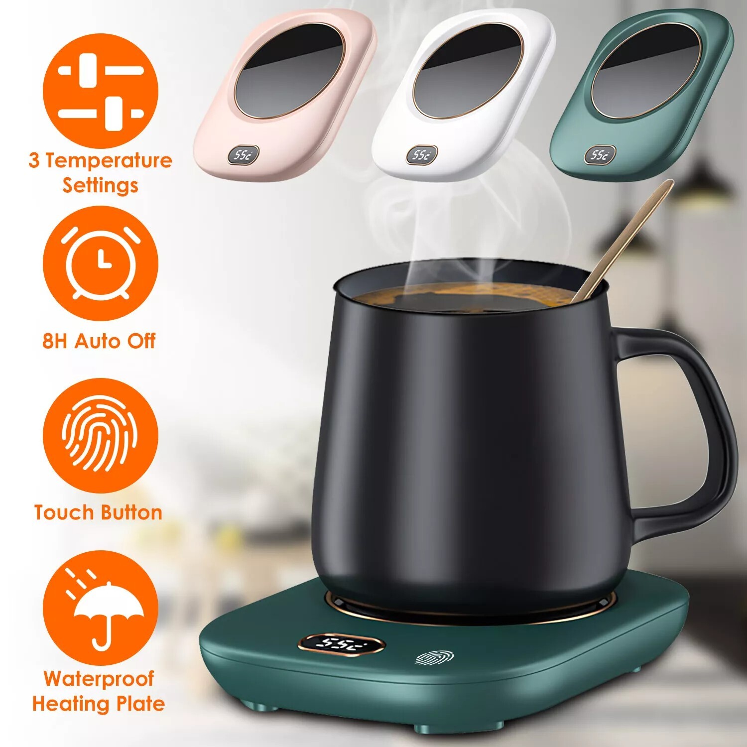 Electric Coffee Mug Warmer for Desk Auto Shut off USB Tea Milk Beverage Cup Heat