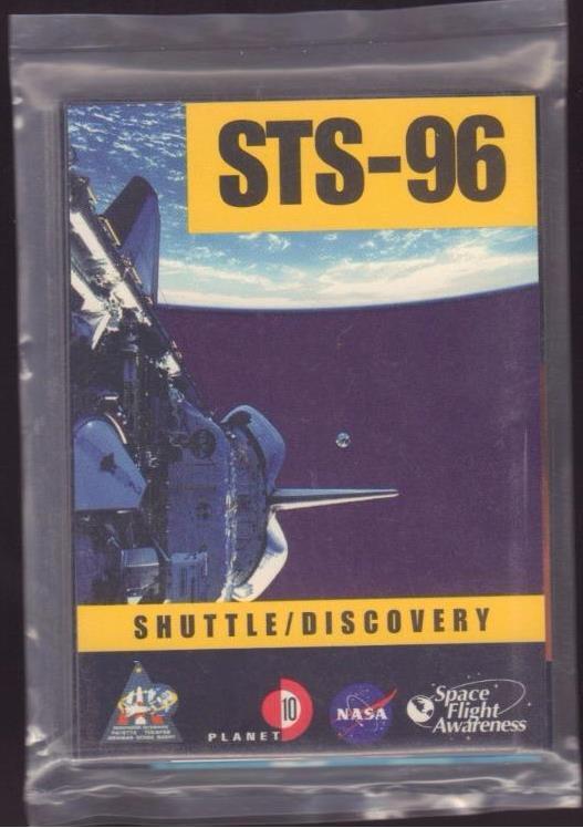 10 LOT 3 1/2 X 2 1/2" STS-96 NASA MISSION CARDS SPACE SHUTTLE SEALED IN PLASTIC