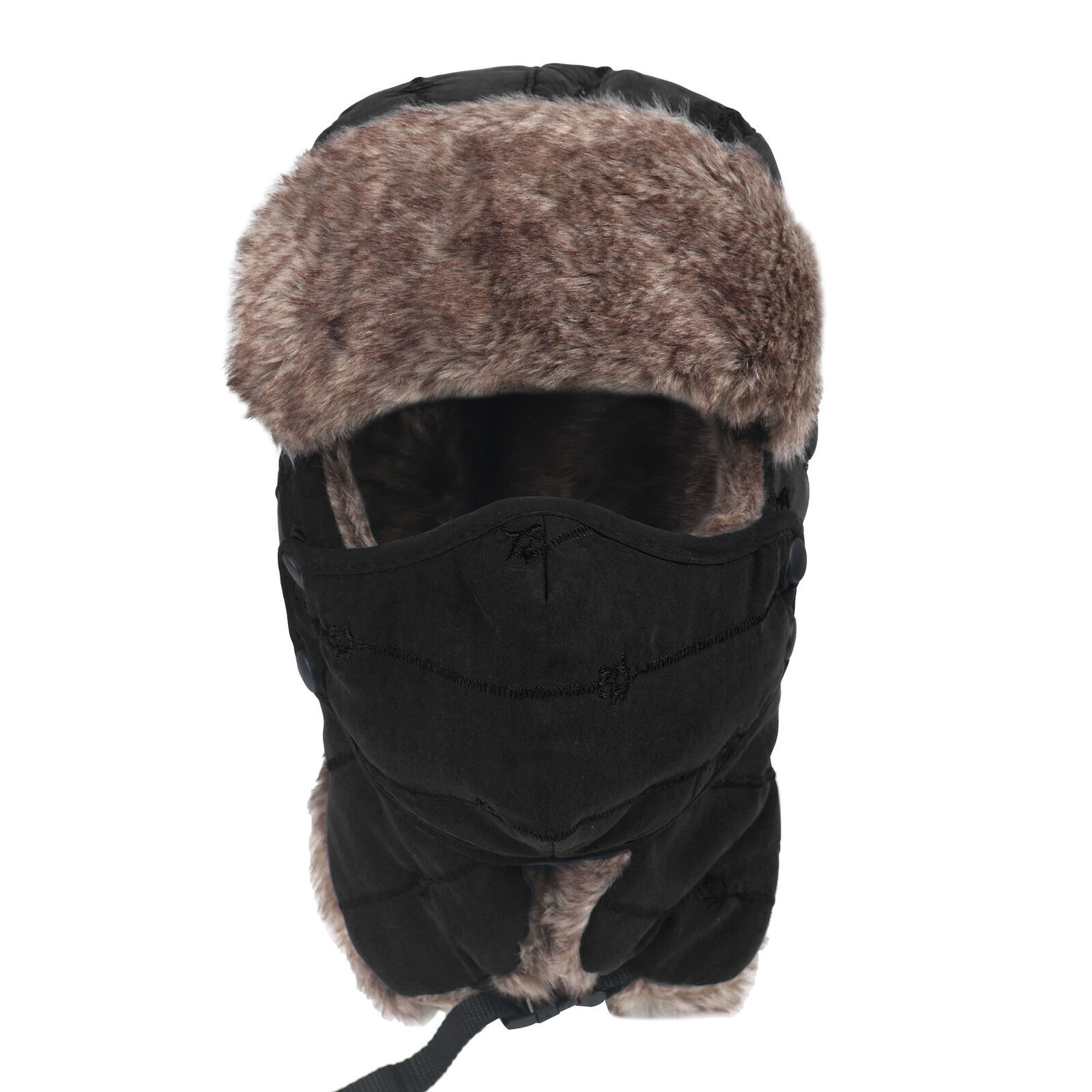 Winter Hunting Russian Hat with Ear Flap & Mask Aviator Ushanka for Men Women