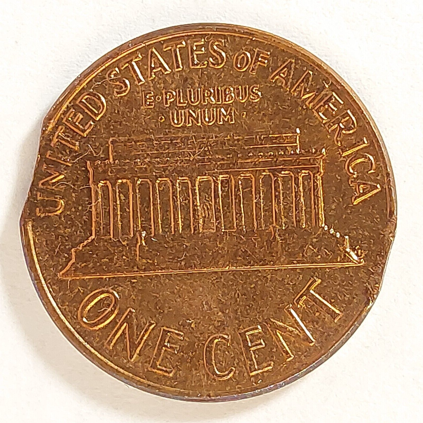 1963-D Lincoln Memorial Cent - Nice Double Clipped Planchet Mint Error!-0125-2
