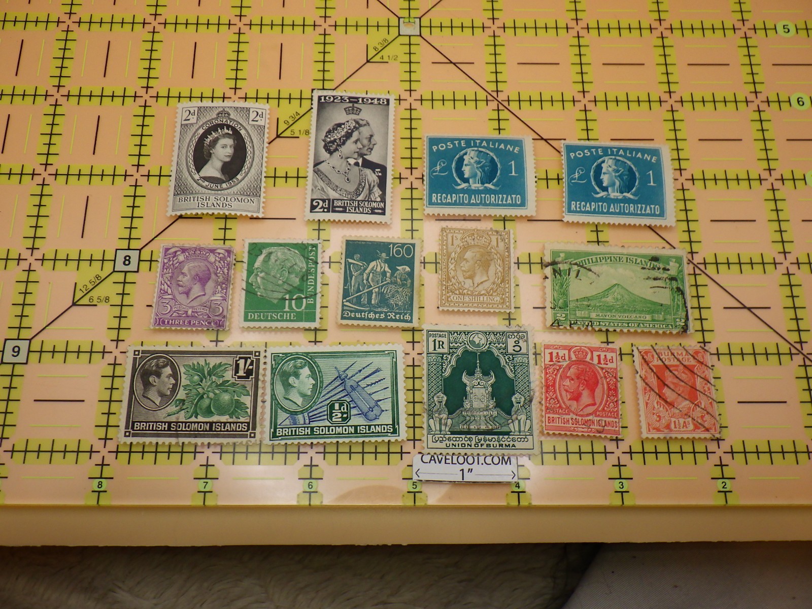 British Solomon Islands Burma Italy Germany Philippines Vintage Stamp Lot 14pc
