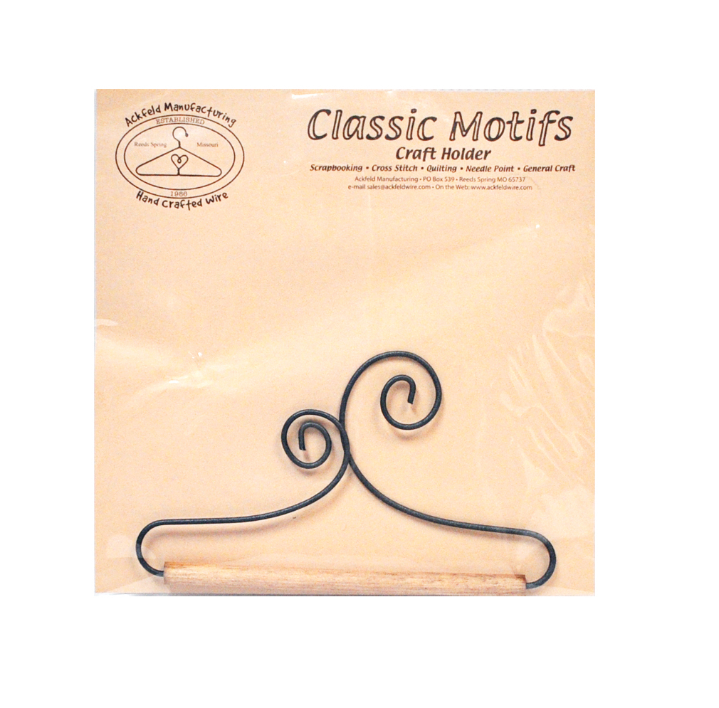 Classic Motifs Double Scroll 4 Inch Fabric Holder With Dowel