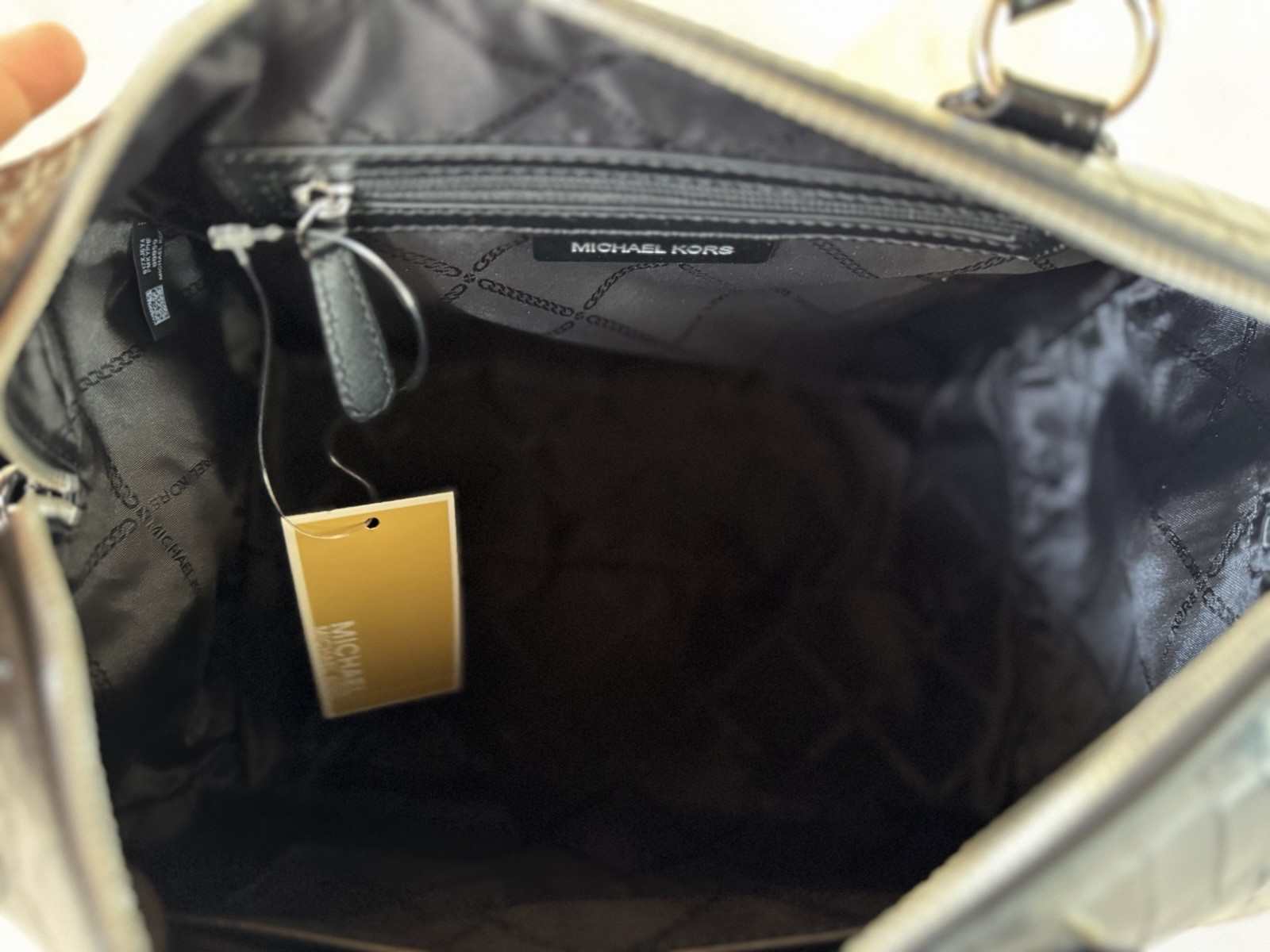 Michael Kors Grayson Medium Satchel Shoulder Exotic Embossed Leather Bag Black