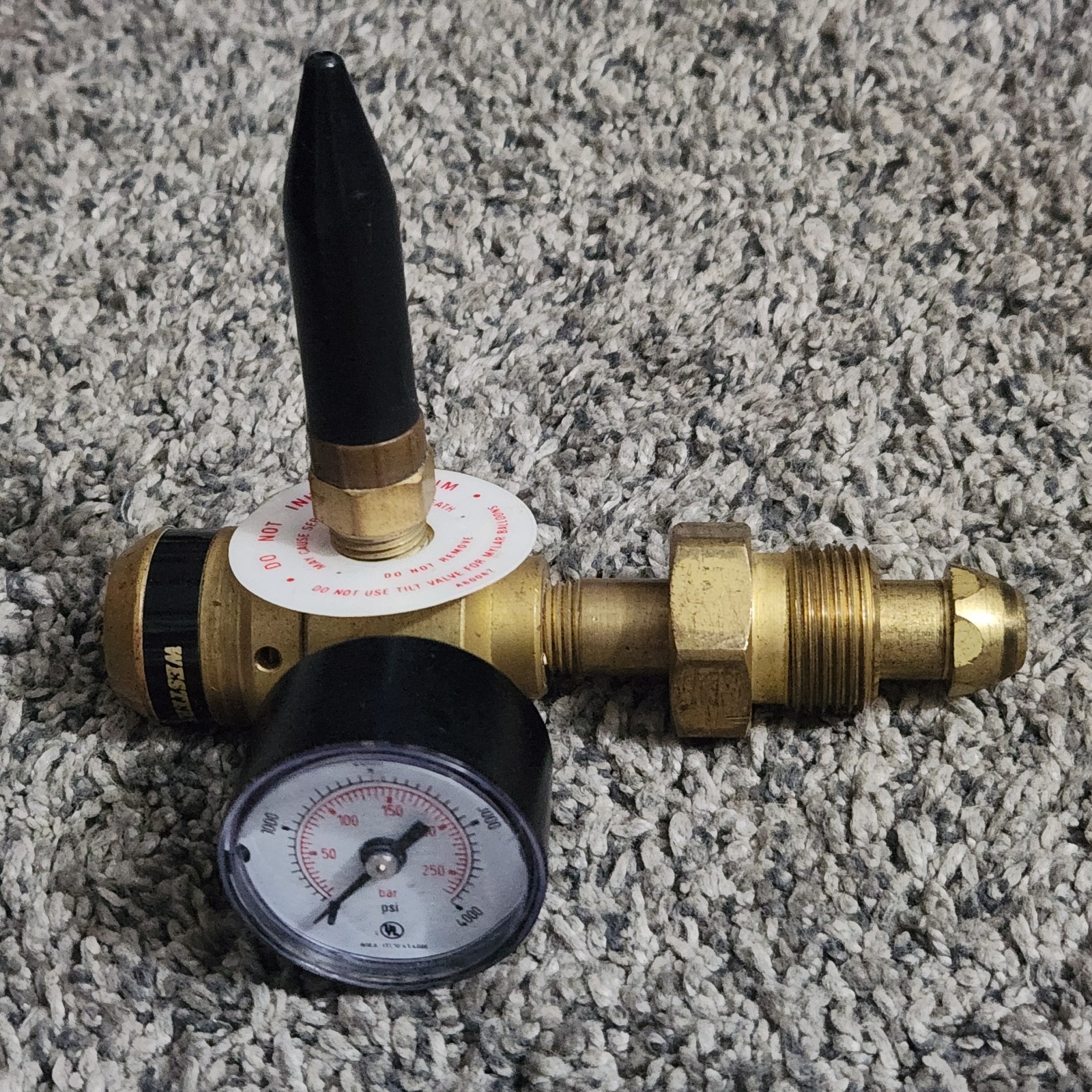 Western RPB-6 Push Valve Inflator Helium Regulator Valve PSI Guage