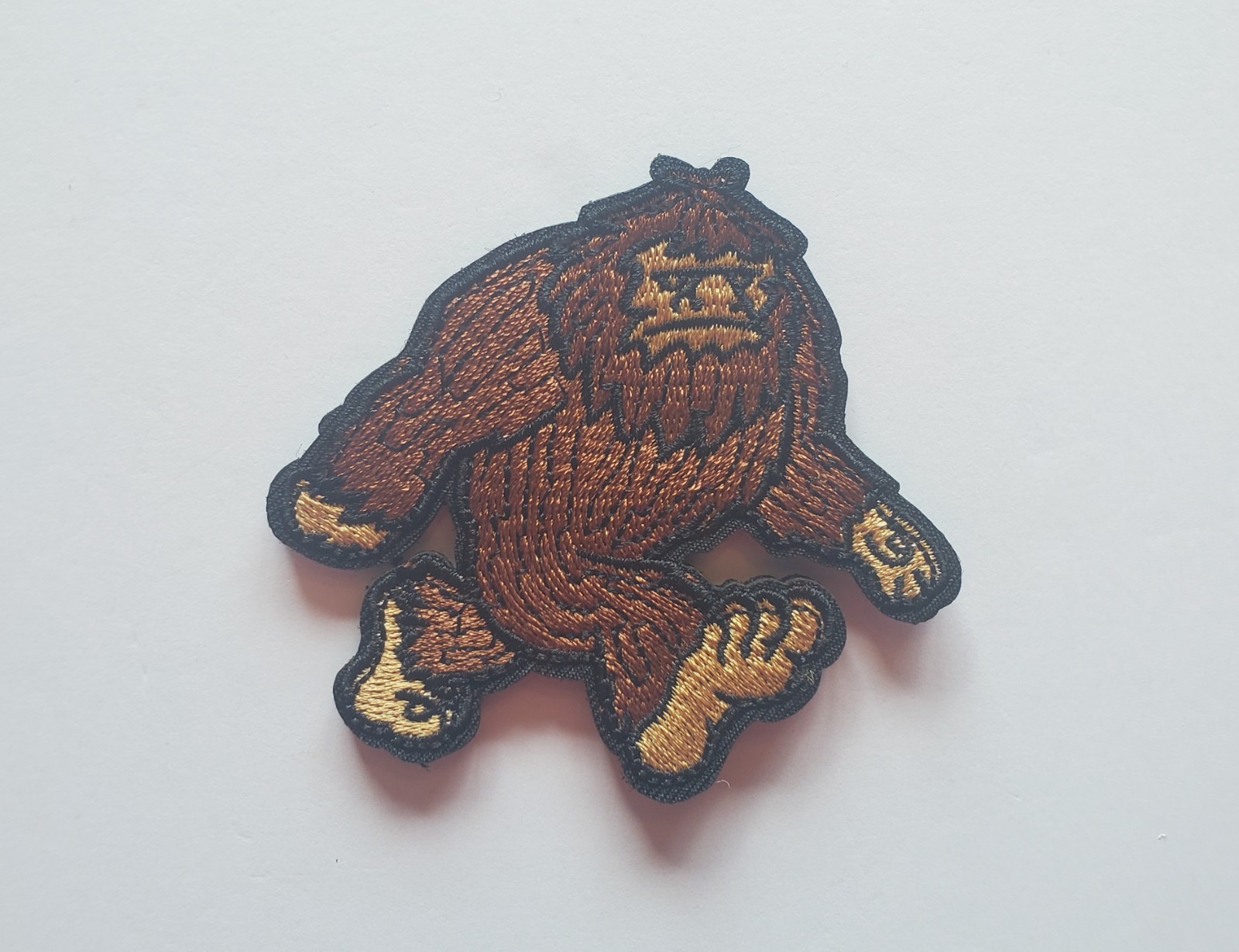 Bigfoot Sasquatch Running Embroidered Morale patch Hook & Loop Backing 3" NEW