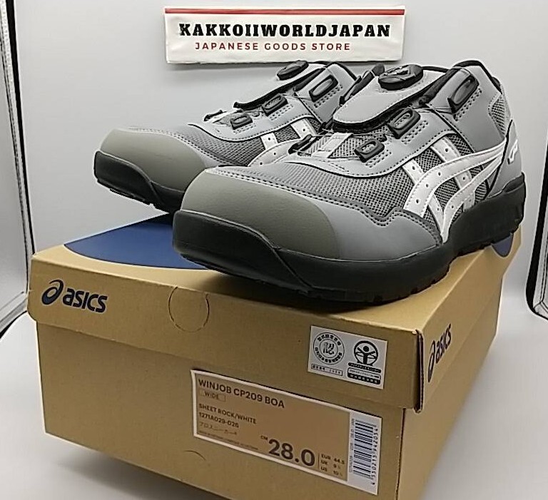 Asics Men Safety Toe Work Shoes Win Job CP209 BOA 1271A029 026 Sheet Rock/White