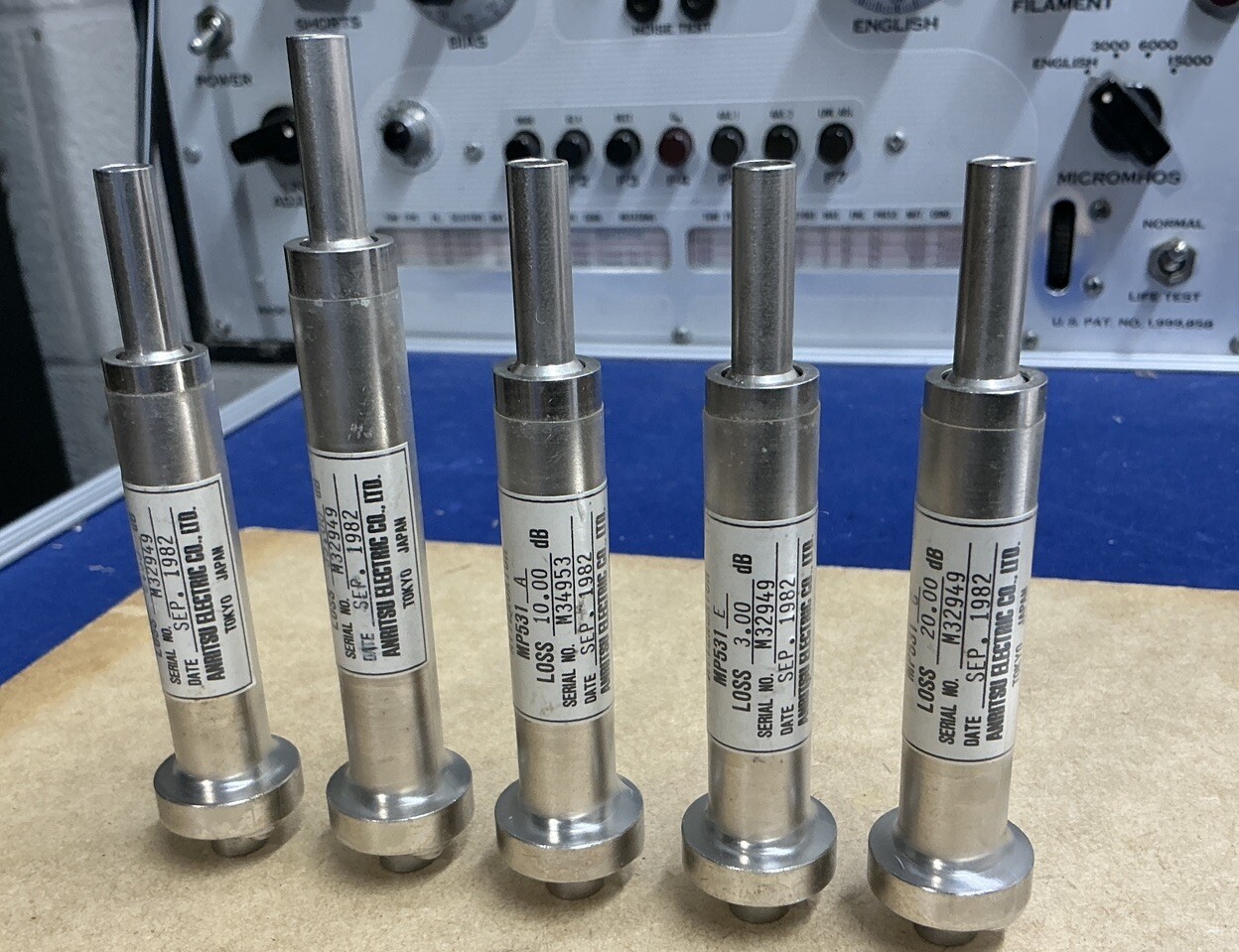LOT OF 5 ANRITSU ATTENUATOR MP531 A E F G H LOSS 3 , 10, 5, 20, 35 dB