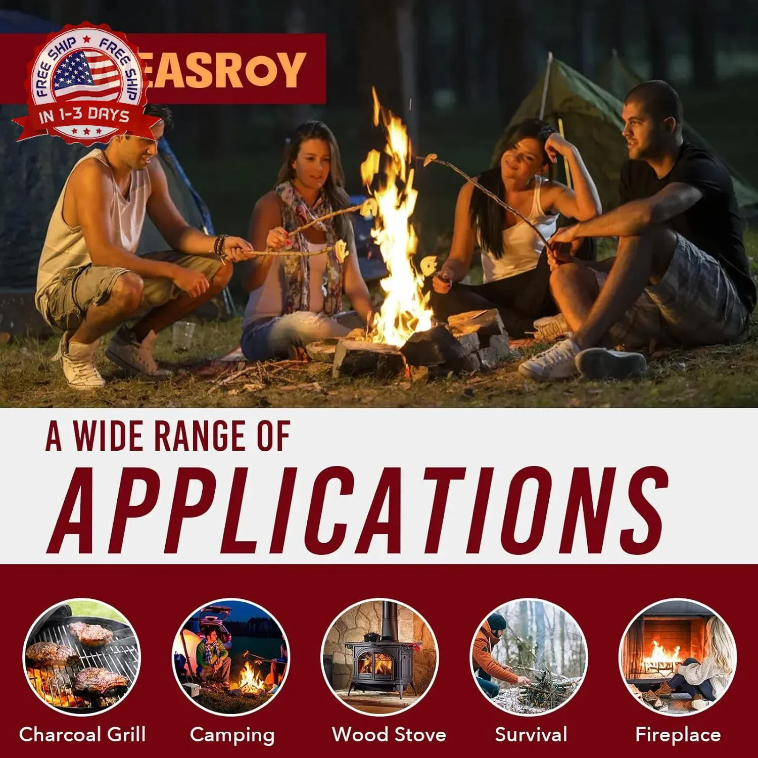 Fire Starter Squares 64 - Fire Starters for Fireplace,Chimney,BBQ Grill,Camping