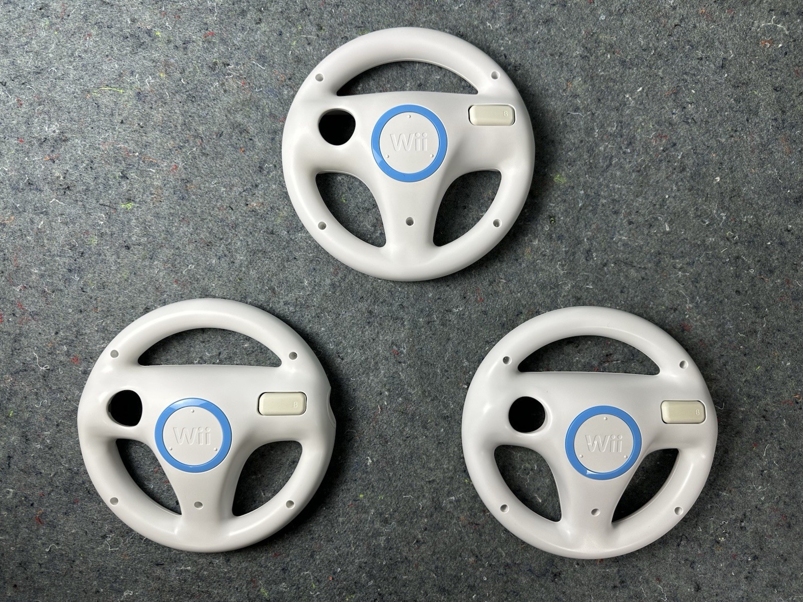 Nintendo Wii Steering Wheel Controller Attachments Bundle of 3 White