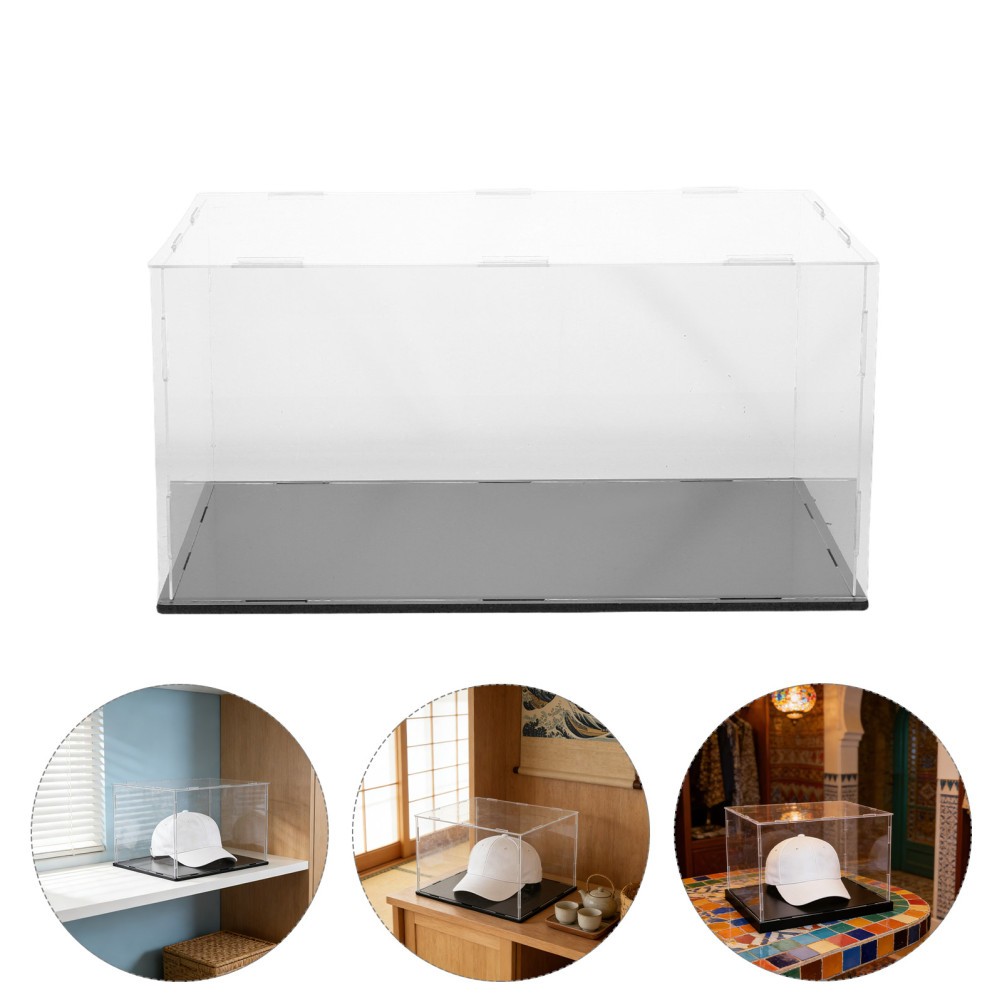 Transparent Hat Display Box Holder Merchandise Acrylic Stand