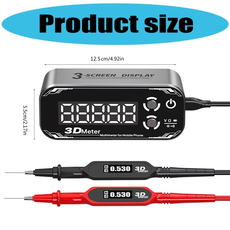 Tripled Screen Multimeter Mobile Repair Capacitance Resistance Voltage Measure