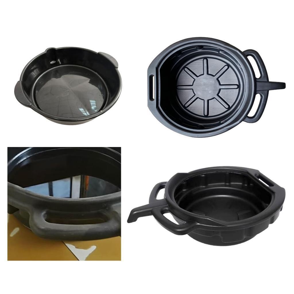 Oil Change Drain Pan Automotive Repair Tool Black Portable Leakproof Lightweight