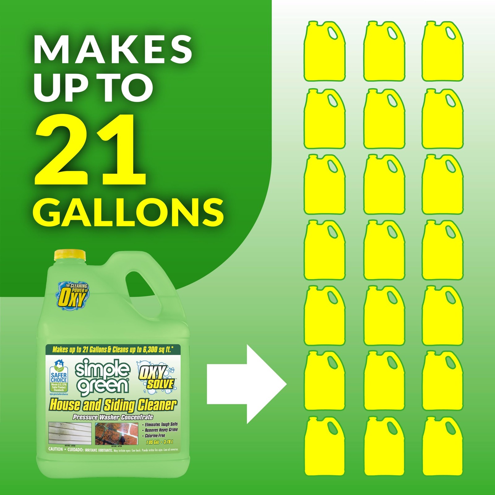 Oxy Solve House and Siding Pressure Washer Cleaner - Removes Stains from Mold