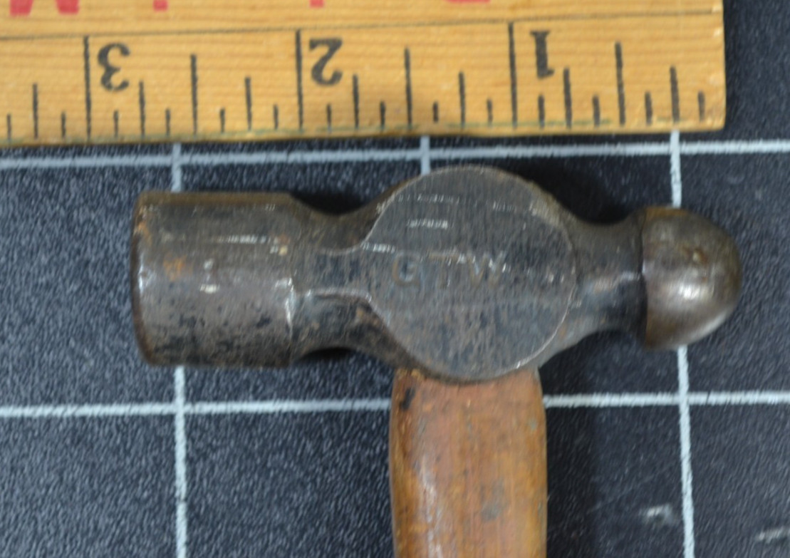 GRIFFITH TOOL WORKS - GTW - 4oz - BALL PEIN HAMMER - ORIGINAL HANDLE WITH DECAL