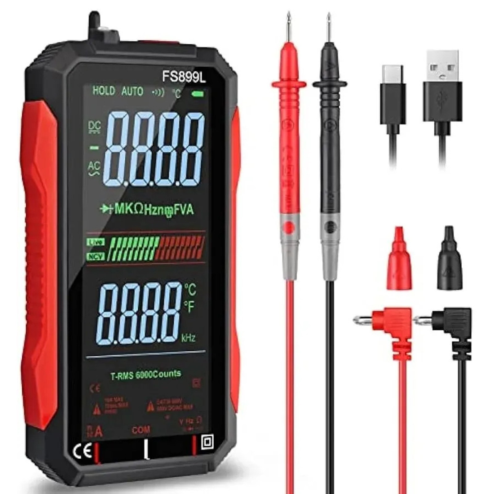 FS899L 6000 Counts Smart Multimeter Rechargeable Built in 200mAh