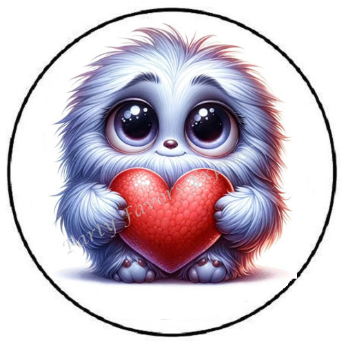 CUTE MONSTER WITH HEART ENVELOPE SEALS LABELS STICKERS PARTY FAVORS