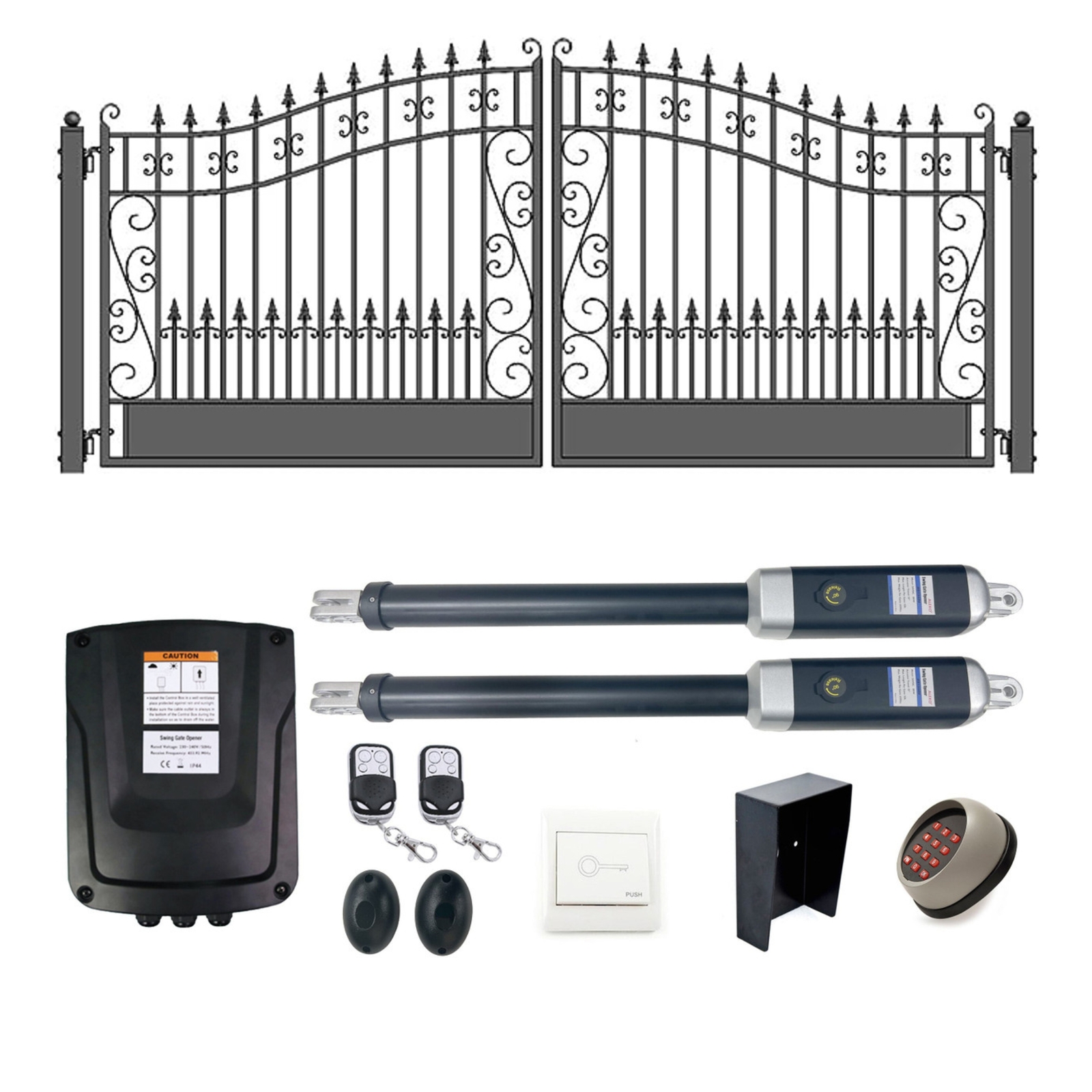 ALEKO Automatic Venice Style Steel Dual 16 ft Driveway Gate with Opener