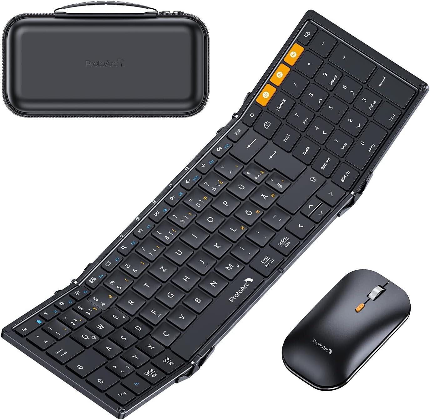 ProtoArc Foldable Mouse and Keyboard Folding Bluetooth Wireless Mice Keyboards
