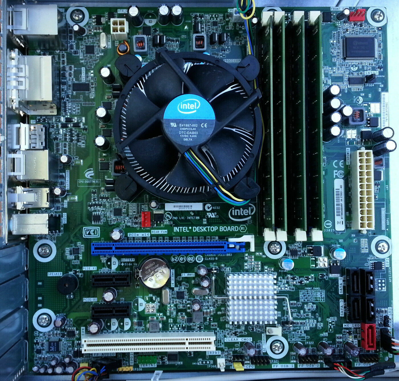 Lot of 4 DQ57TM Intel Motherboard Combo i5-650 3.2GHz 4GB RAM w/ Fan & I/O Plate