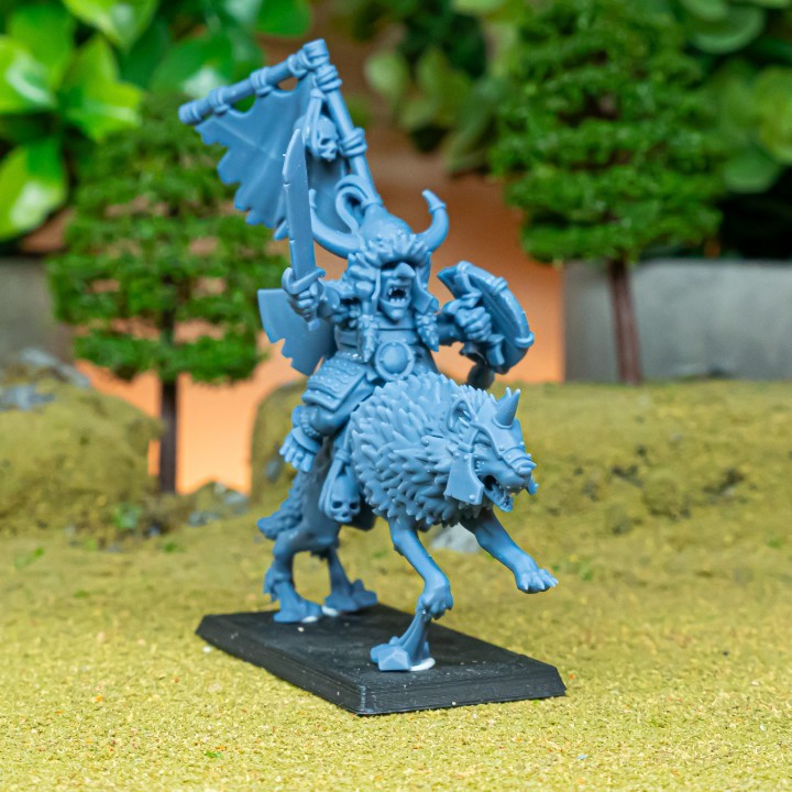 Steppe Goblins - Goblin Khan on wolf - Highland Miniatures 28mm