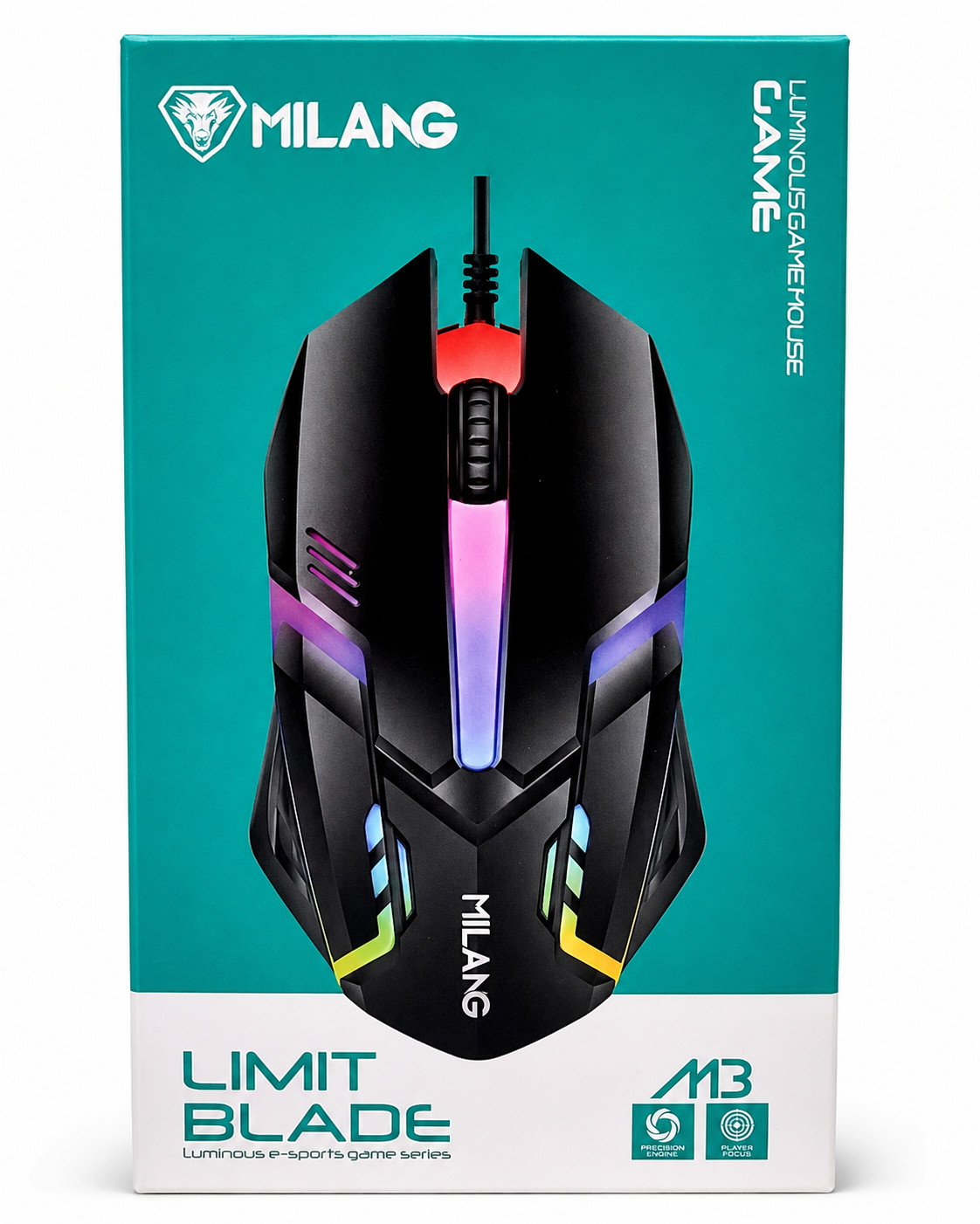 NEW Gaming Mouse Wired USB 3 Button Ergonomic w/ LED 7 Backlit Colors PC Laptop