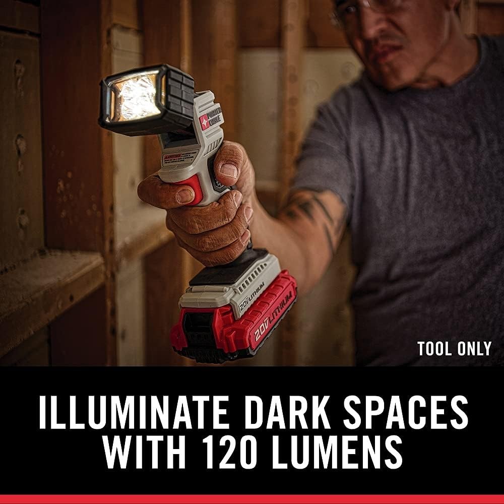 20V MAX Portable Handheld LED Work Light, Rechargeable (Tool Only) Black, 7.34