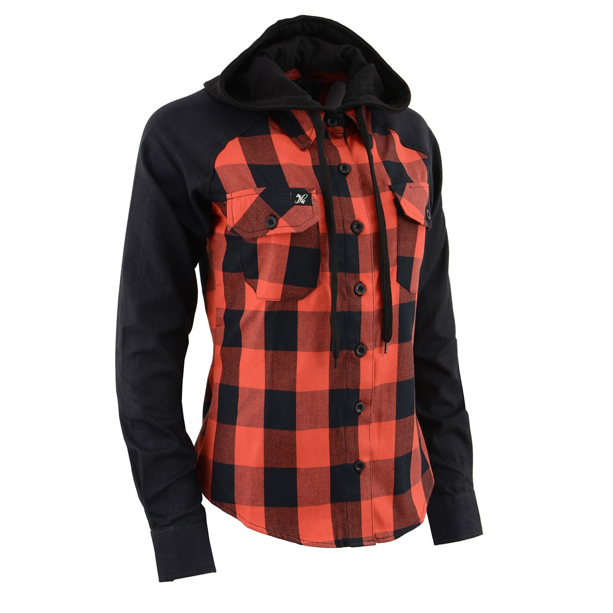 Milwaukee Leather MNG21602 Women's Casual Black and Red Long Sleeve Cotton
