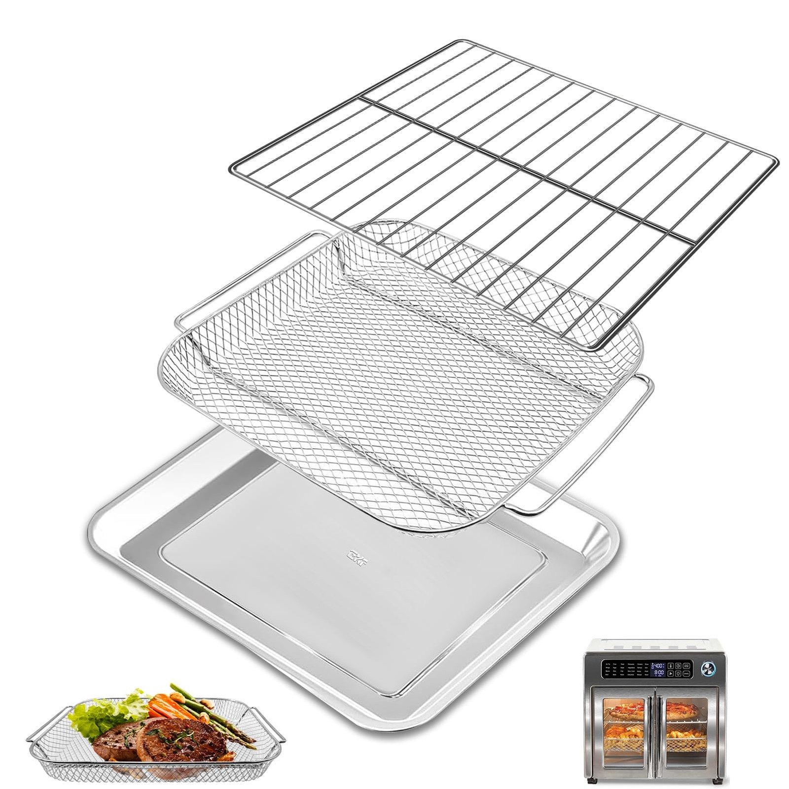 Baking Tray Basket Wire Rack Set for Emeril Lagasse 26 QT Convection Toaster ...