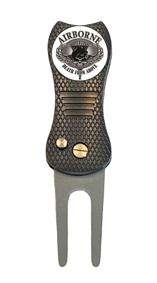 Airborne Ranger Golf Ball Marker + Premium Switchblade Divot Tool