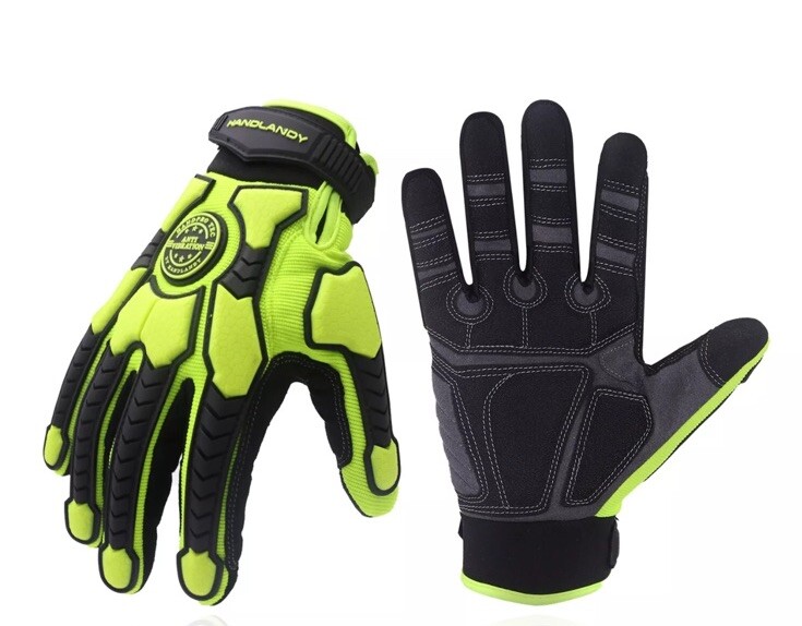 HANDLANDY Men Heavy Duty Work Gloves SBR Padding Anti Vibration Work Gloves