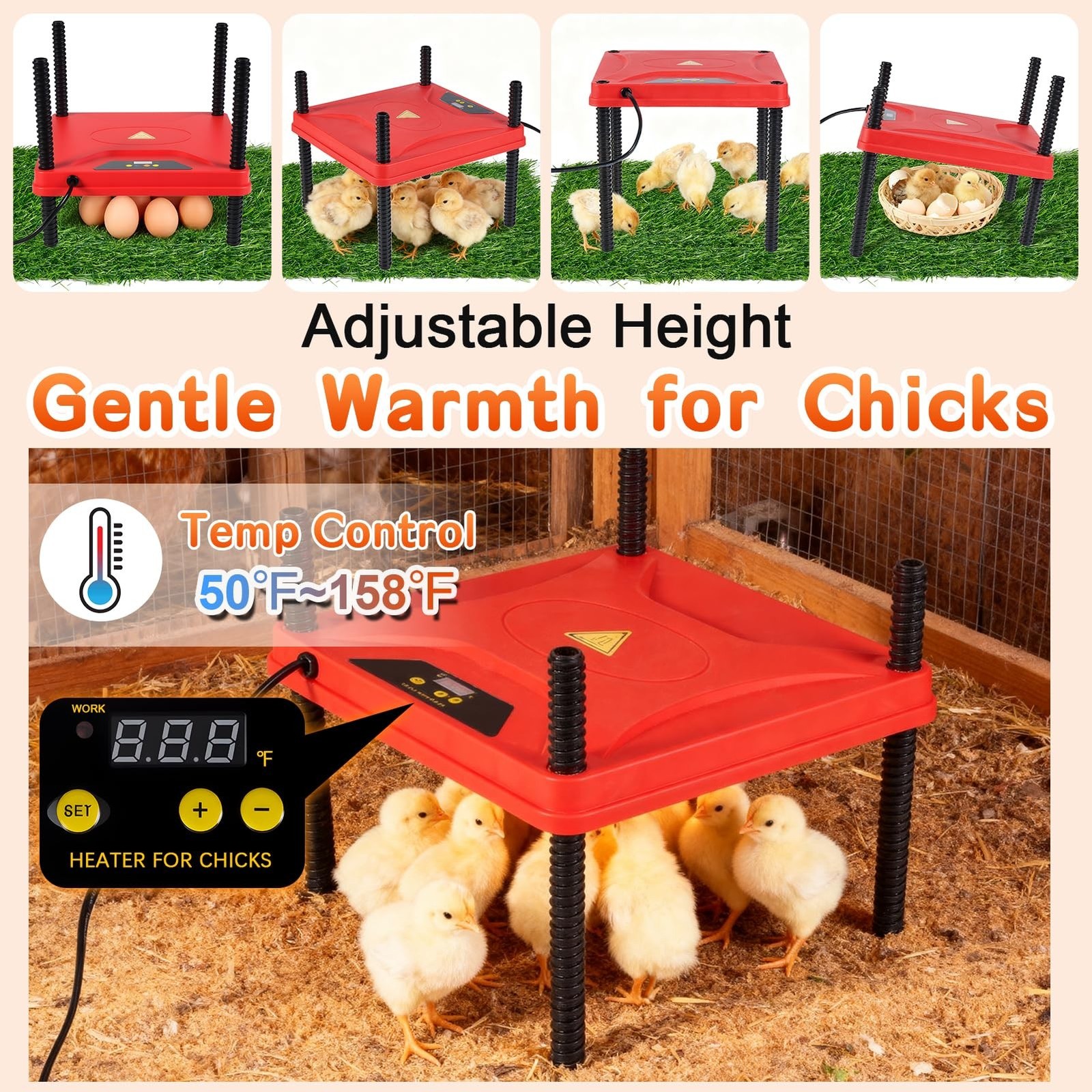 Brooder Box for Chicks Starter Kit, Dual Doors Chicken Brooder Playpen | Incl...