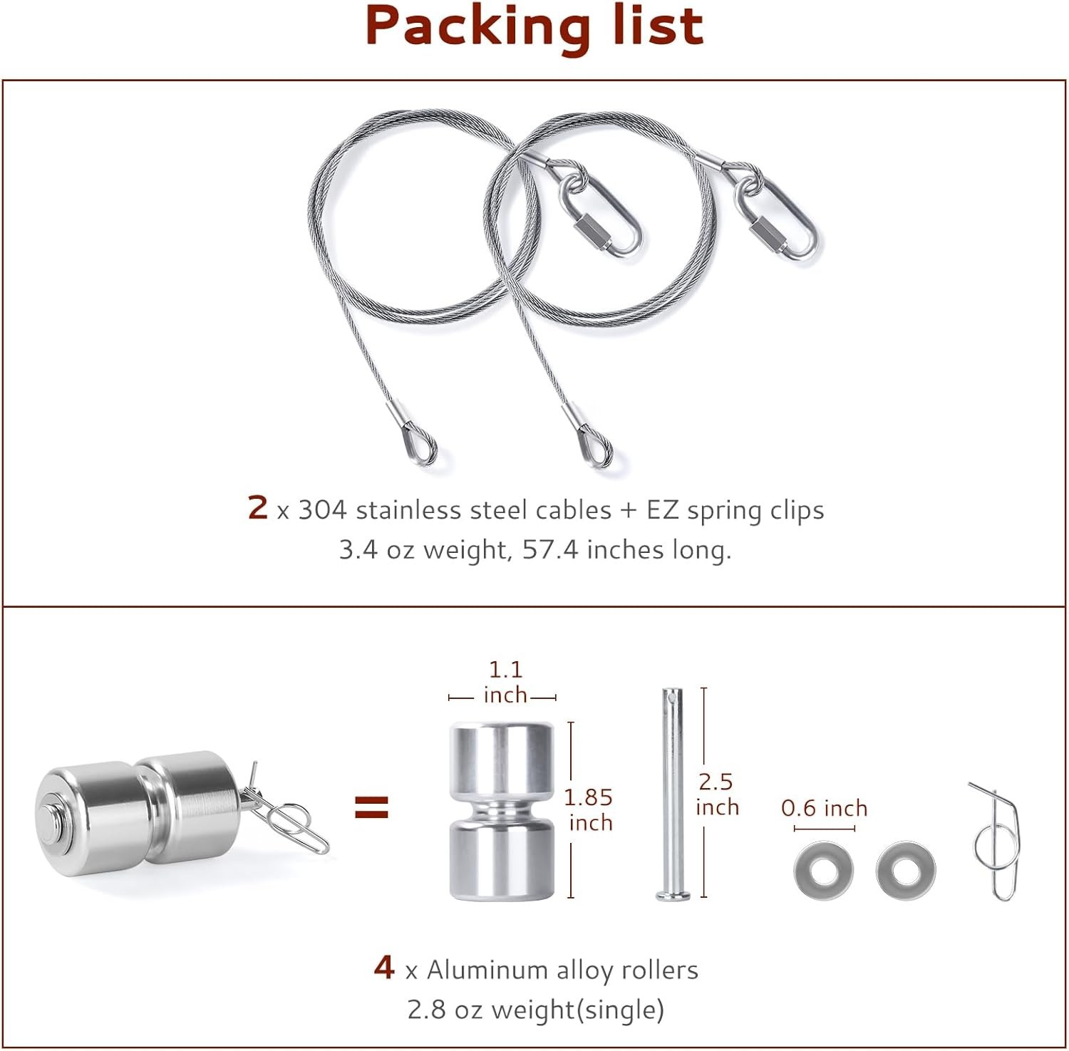 2Pcs Lift Cable Compatible with Gorilla Trailer Gate Assist EZ...
